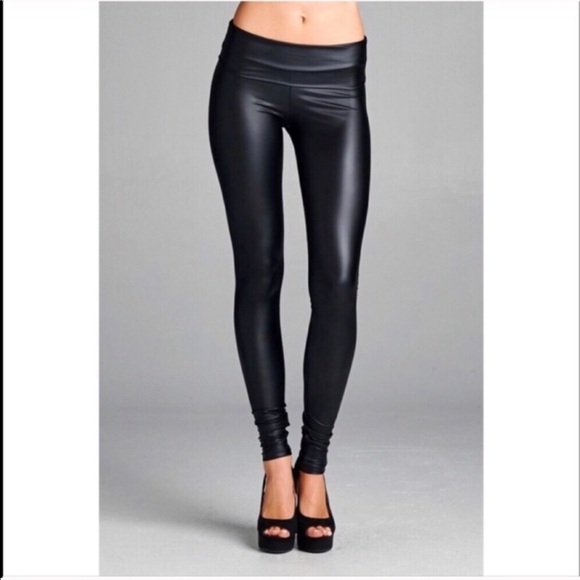 S-XL Avail! High Waisted Vegan Leather Leggings - Picture 5 of 7